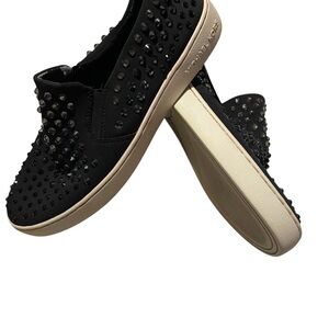 Michael Kors Black Bedazzled Slip on Sneakers Size 8.5M